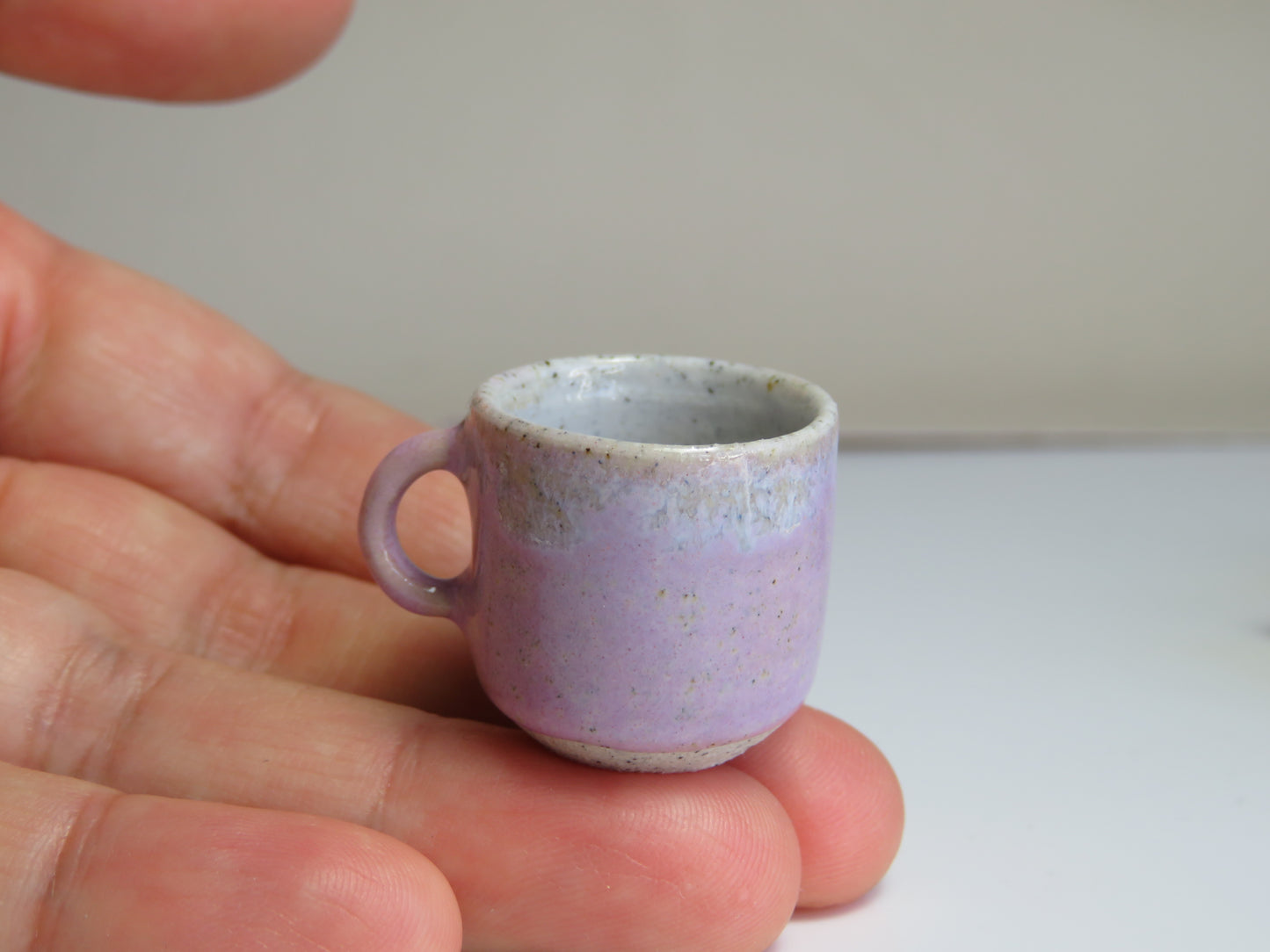 Handmade Miniature Pottery Coffee/ Tea Mugs. Violet Tone. Hand thrown Miniature Ceramic. Beautiful Miniature Collectibles, Dollhouse, Pendants