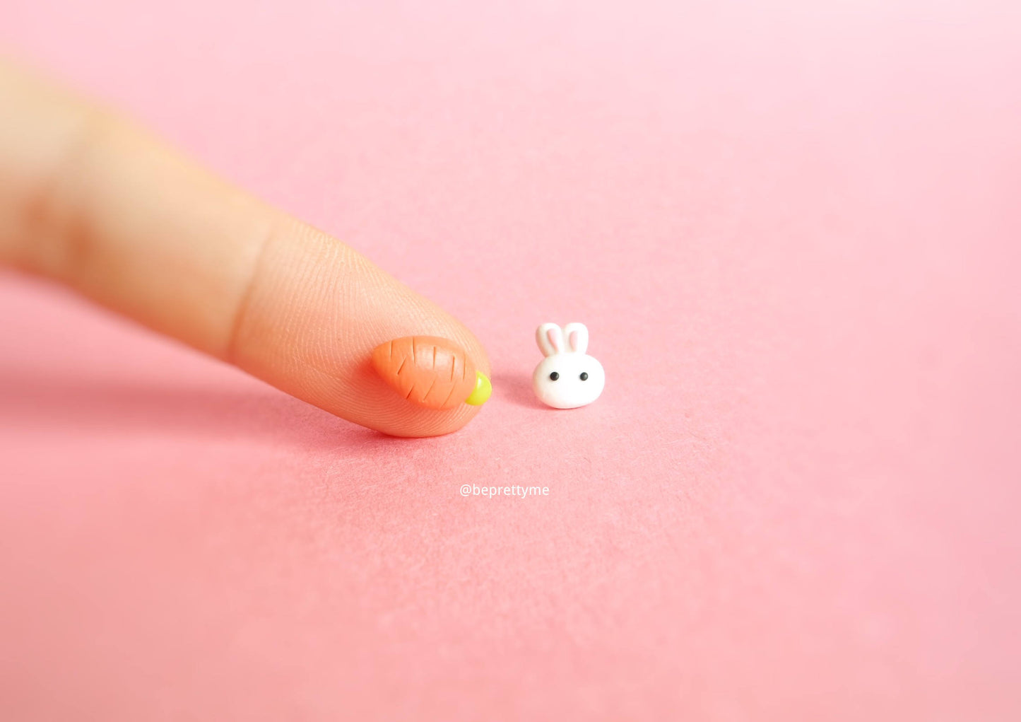 Cute bunny and carrot stud earrings
