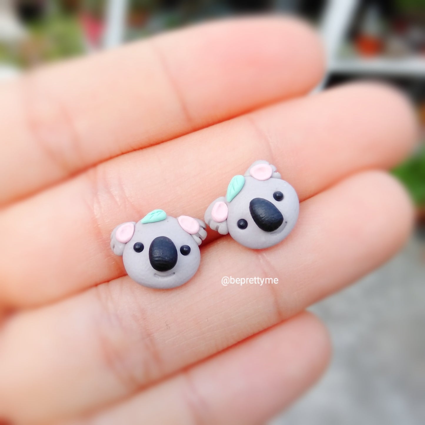 Koala the vegan bear stud earrings