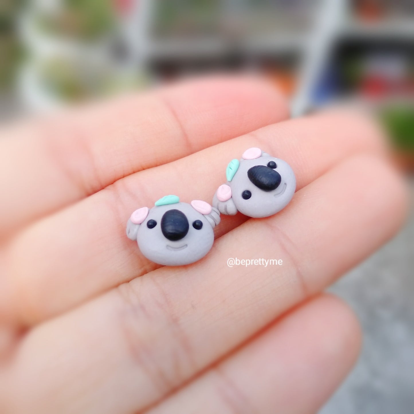 Koala the vegan bear stud earrings