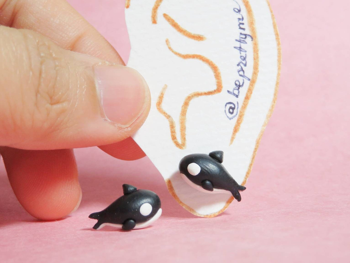Mini Orca/ Orca Biting Stud Earrings