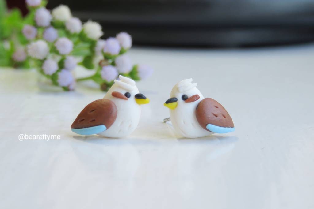 Little Kookaburra Bird Stud Earrings