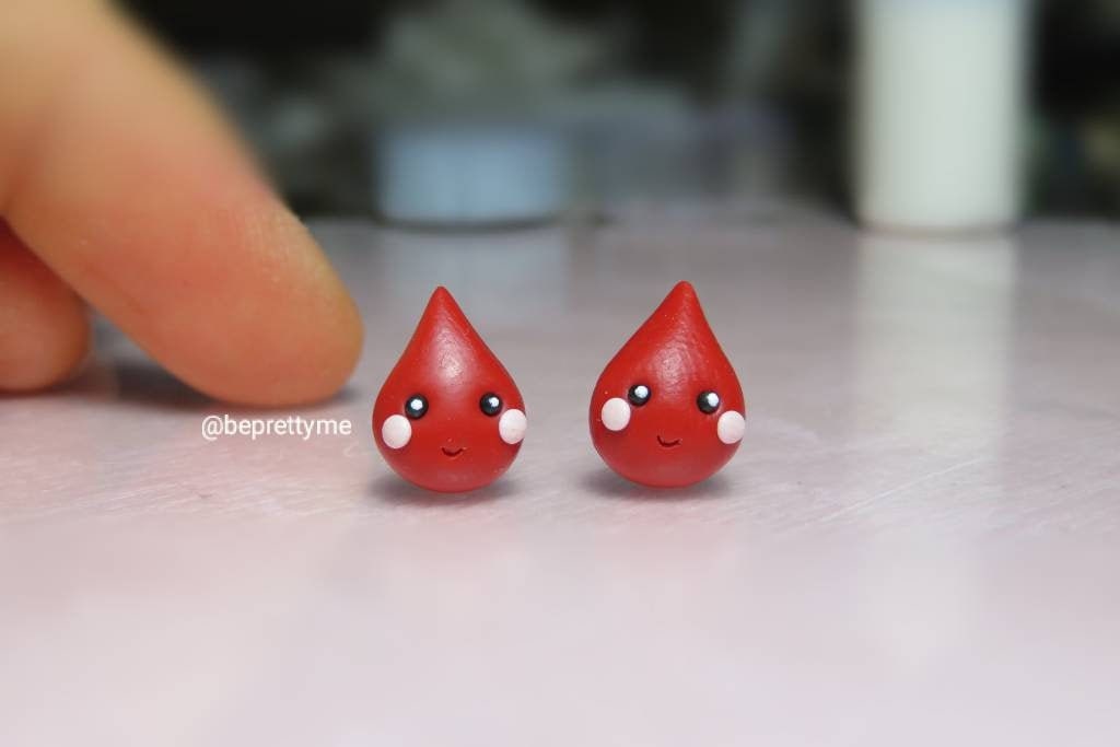 Blood Drop Cartoon Stud Earrings