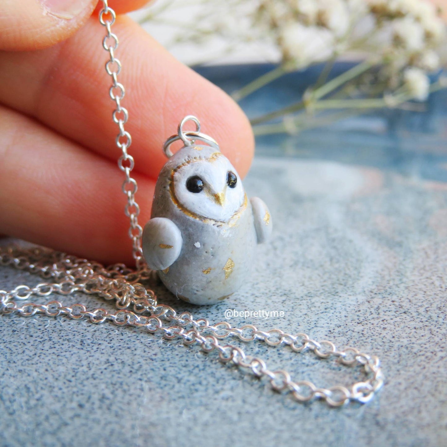 Precious Snow Owl Charm
