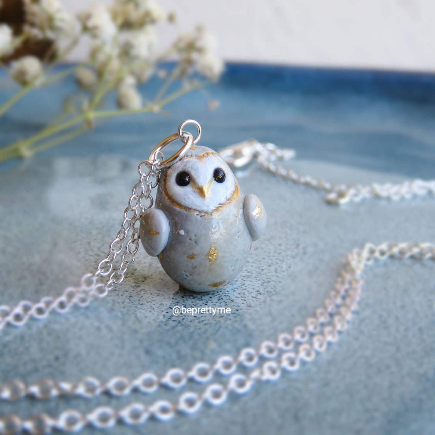 Precious Snow Owl Charm