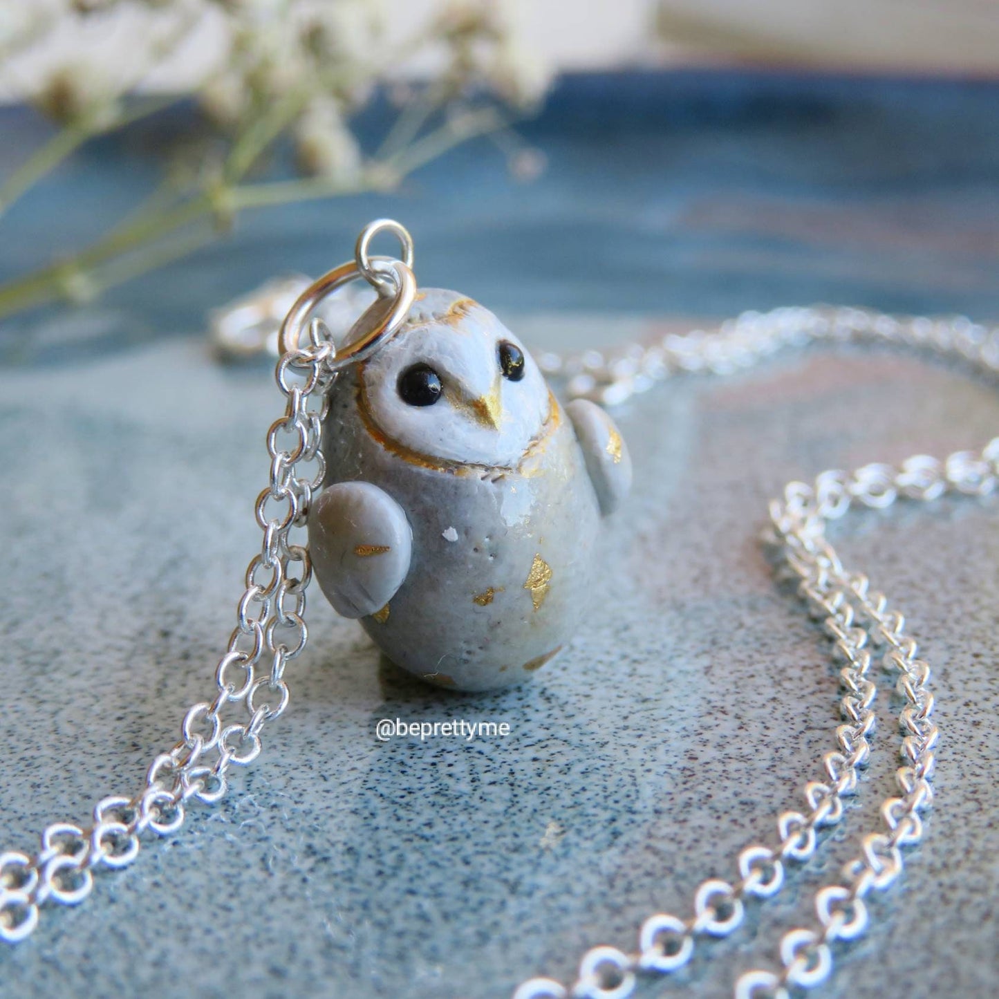 Precious Snow Owl Charm