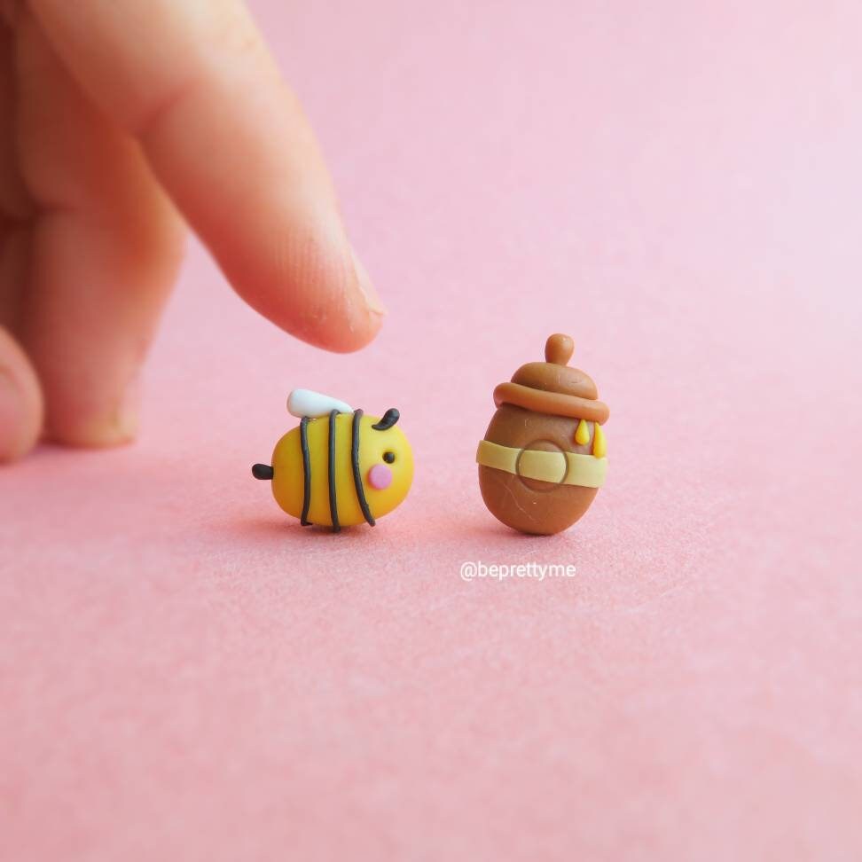 Little Bee & Honey Pot Stud Earrings