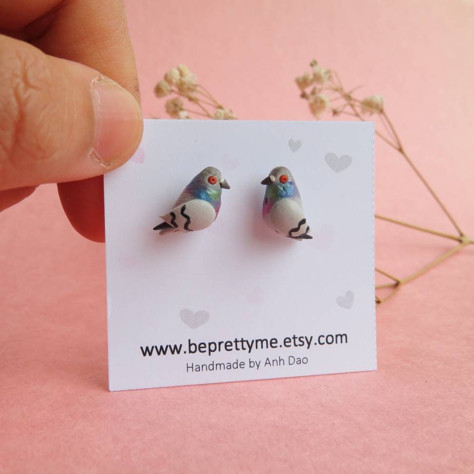 Little Rock Pigeon Stud Earrings