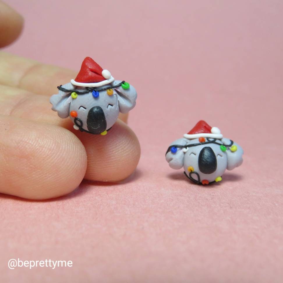 Santa Koala Stud Earrings