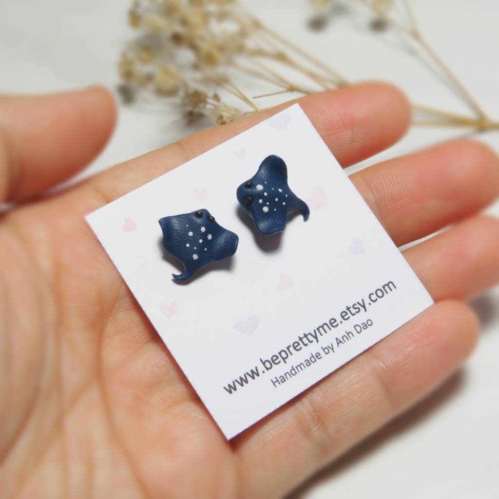 Spotted Eagle Ray/ Stingray Stud Earrings
