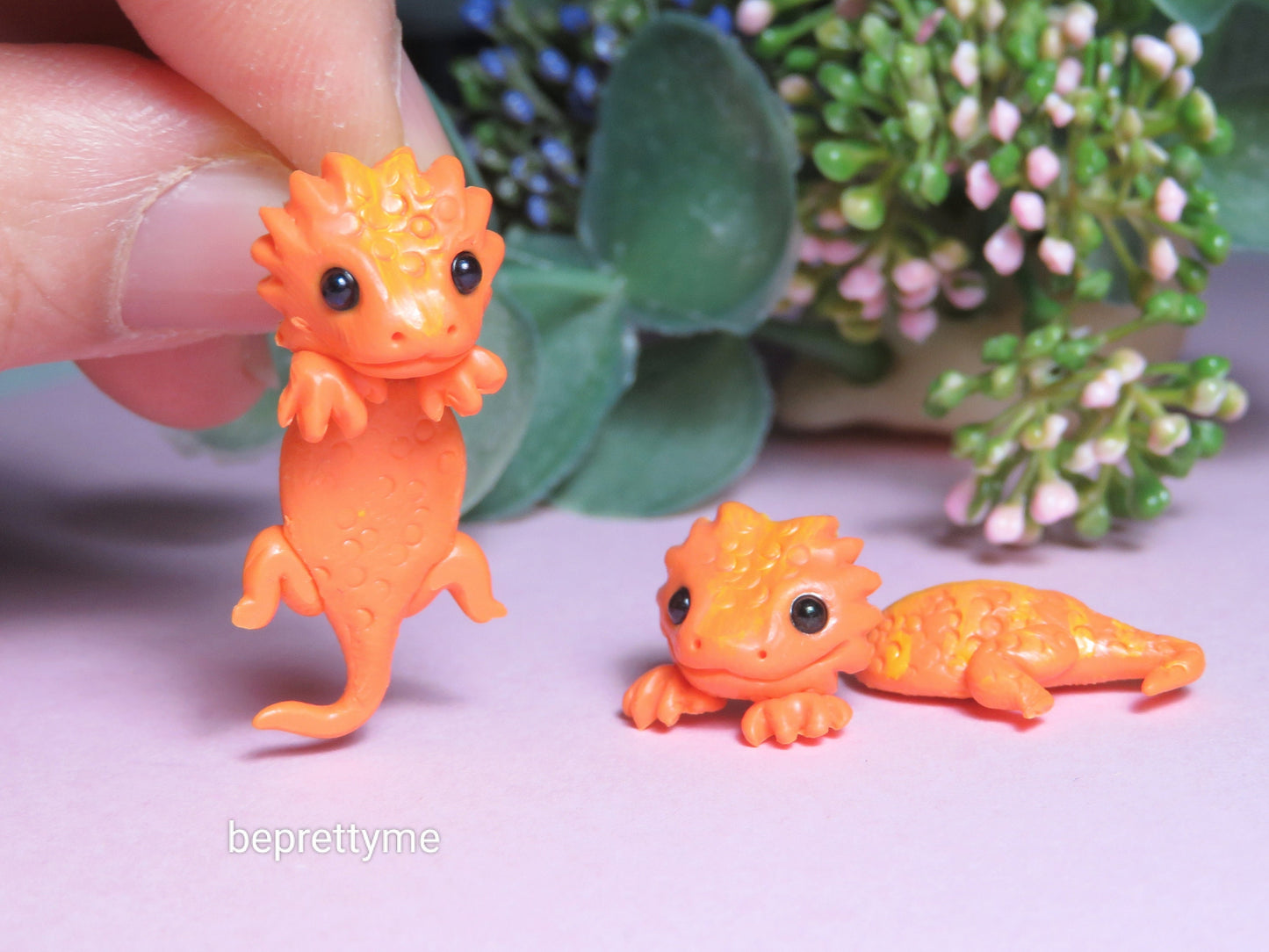 Orange Bearded Dragon Stud/ 2 Pieces Earrings