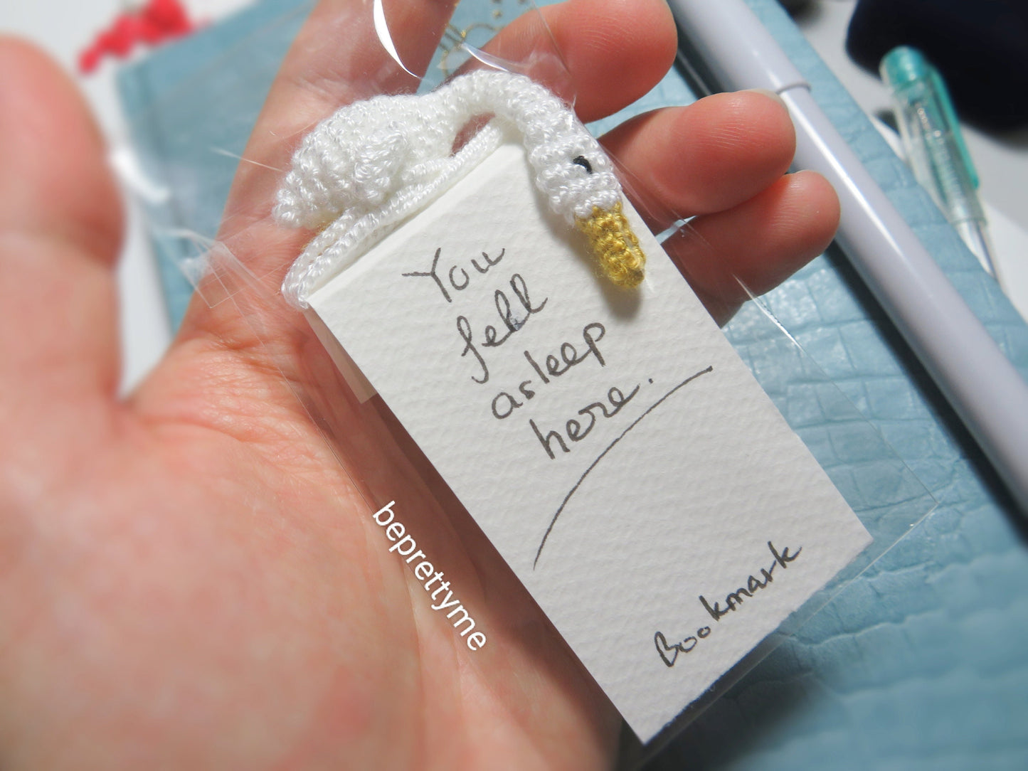 Sleep Goose Crochet Bookmark