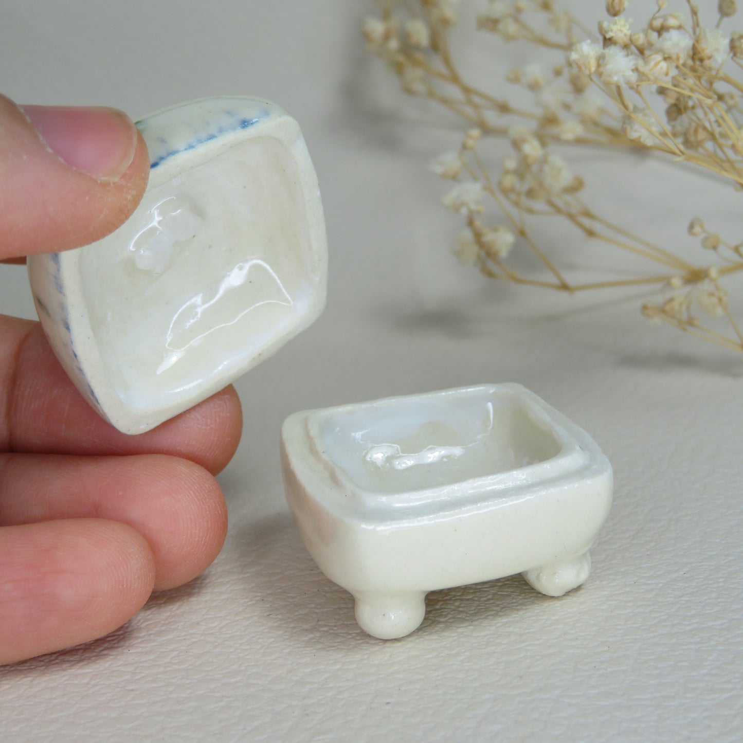 Handmade Pottery Jewelry Box. Tiny Cat 2. Beautiful Collectibles. Handbuilt Pottery. Special Gift.