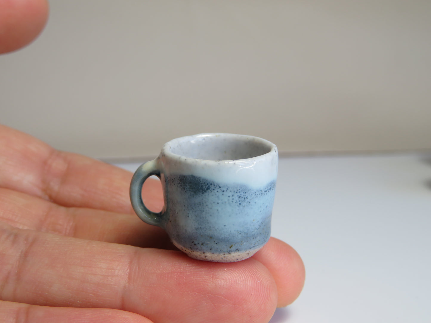 Handmade Miniature Pottery Coffee/ Tea Mugs. Dark Tone. Hand thrown Miniature Ceramic. Beautiful Miniature Collectibles, Dollhouse, Pendants