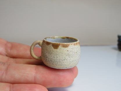 Handmade Miniature Pottery Coffee/ Tea Mugs. Dark Tone. Hand thrown Miniature Ceramic. Beautiful Miniature Collectibles, Dollhouse, Pendants