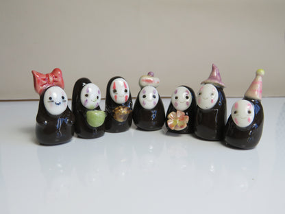 No Face Ceramic Figurines. Tiny Friends. Handmade Ceramic Collectibles. Beautiful Gift