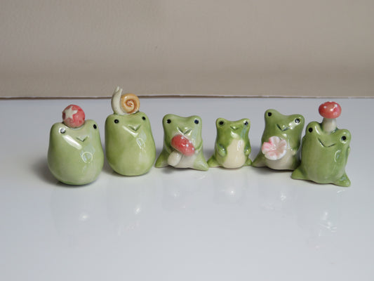Cute Froggy Ceramic Figurines. Tiny Friends. Handmade Ceramic Collectibles. Beautiful Gift