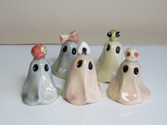 Cute Ghostie Ceramic Figurines. Tiny Friends. Handmade Ceramic Collectibles. Beautiful Gift