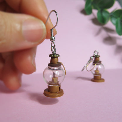 Oil Lamp Dangle Earrings