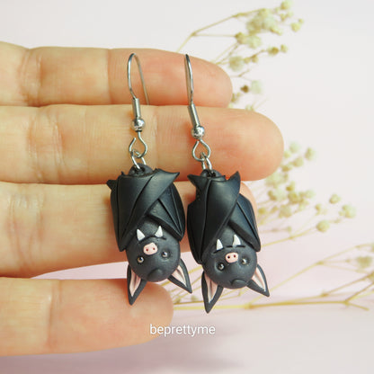 Halloween Bat Dangle Earrings