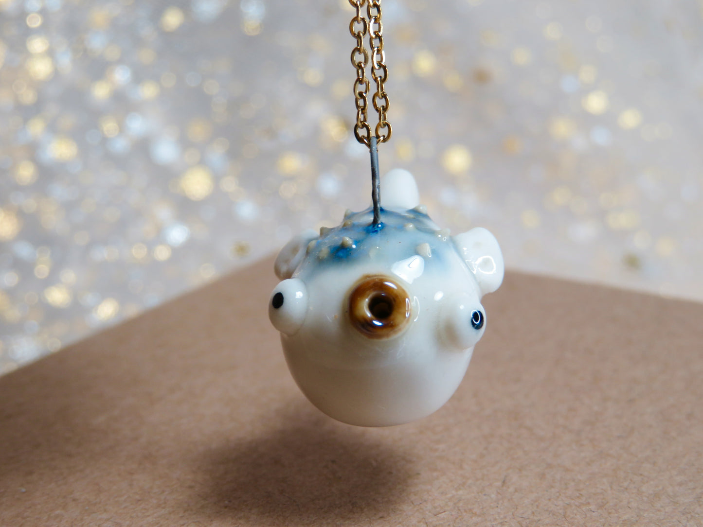 Ceramic Puffer Fish Pendants. Fish Charms. Ocean Gift. Handmade Miniature Ceramic. Beautiful Miniature Collectibles