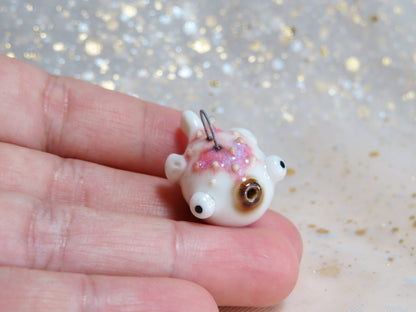 Ceramic Puffer Fish Pendants. Fish Charms. Ocean Gift. Handmade Miniature Ceramic. Beautiful Miniature Collectibles