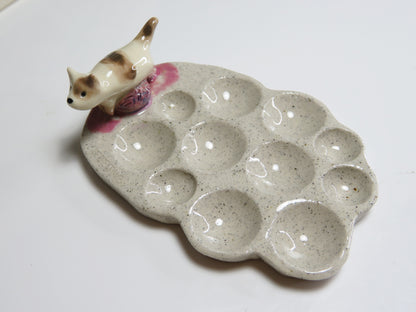 Ceramic Paint Palette. Kitty on A Ball Of Yarn. Handmade Paint Dish. Beautiful Collectibles. Special Gift for Artists