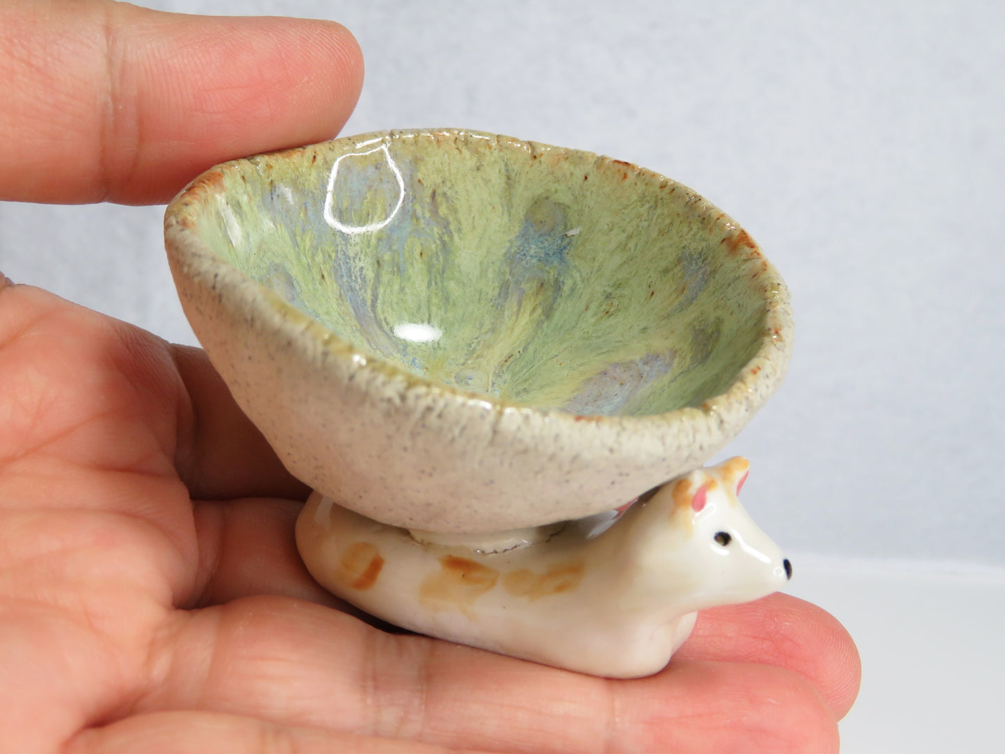 Ceramic Trinket Dish. Dish on Dog's and Cat's back. Handmade Jewelry Dish. Beautiful Collectibles. Special Gift for Loved Ones.