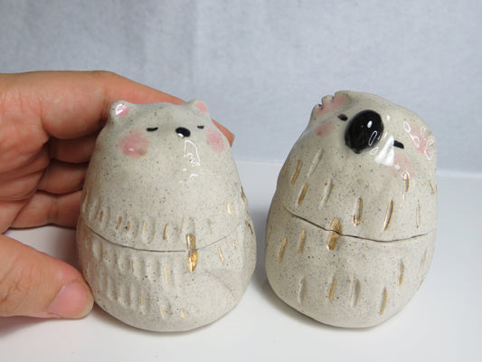 Ceramic Trinket Boxes. Animal Jewelry Box. Handmade Pottery. Beautiful Collectibles. Special Gift for Loved Ones