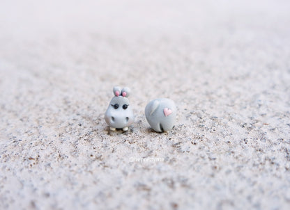 Girly Hippo with Hearty Tattoo