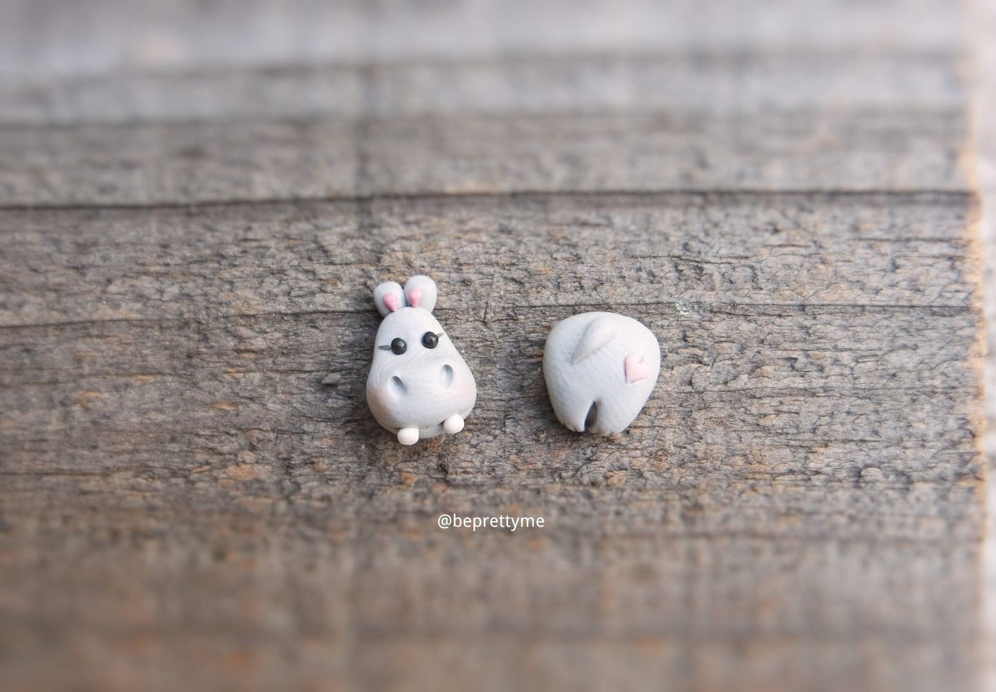 Girly Hippo with Hearty Tattoo