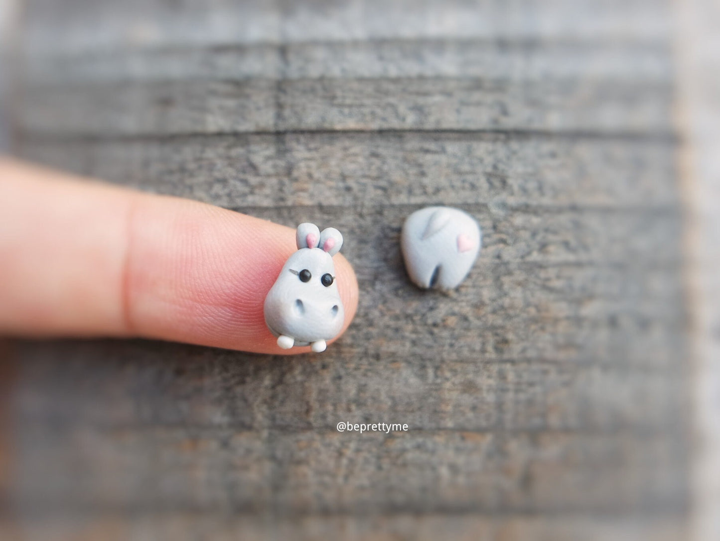 Girly Hippo with Hearty Tattoo