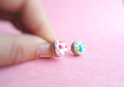 Heart Donut Stud Earrings
