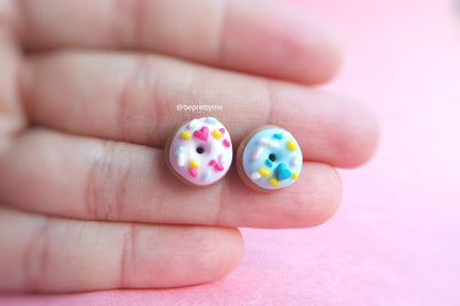 Heart Donut Stud Earrings