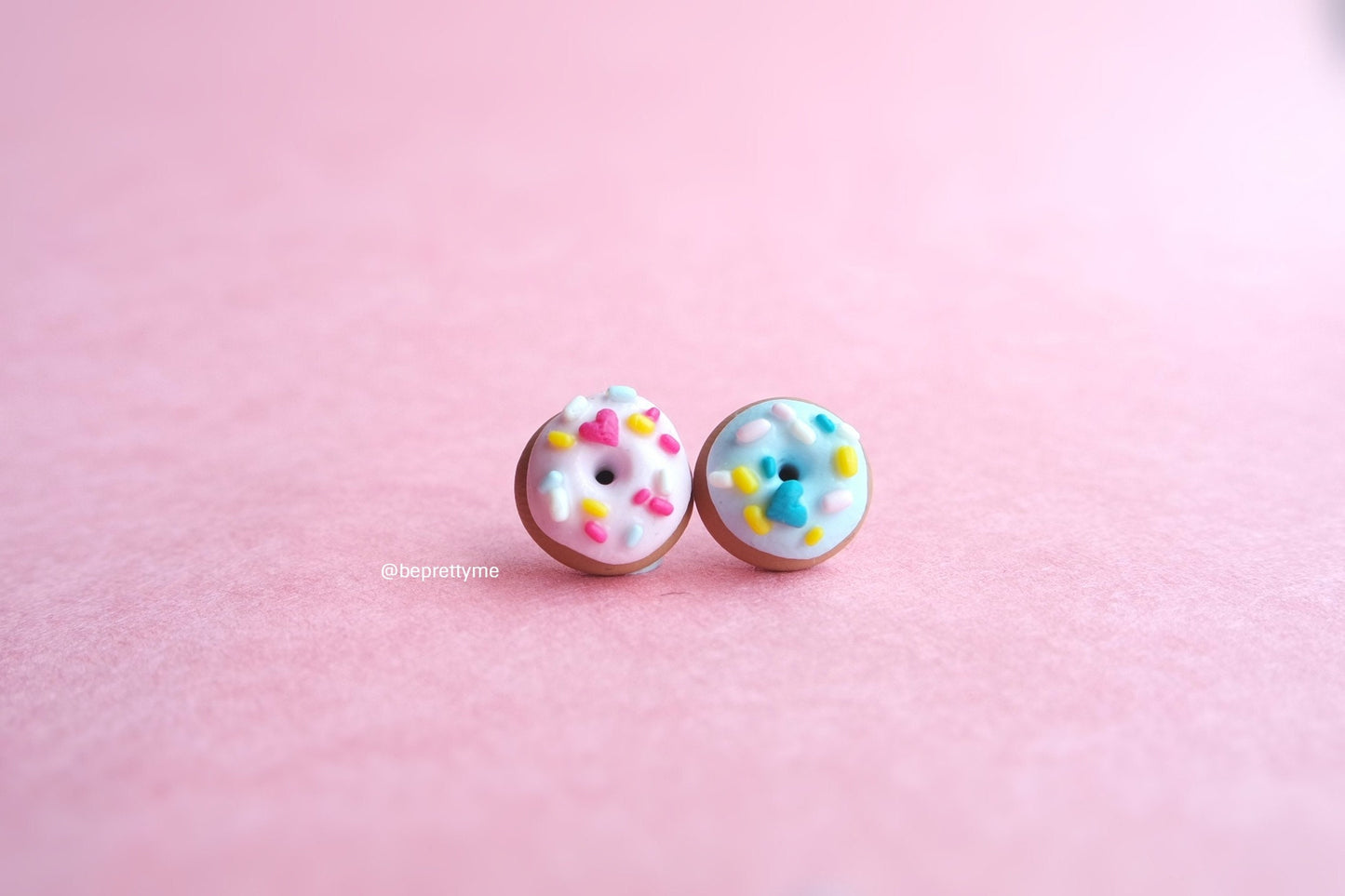 Heart Donut Stud Earrings