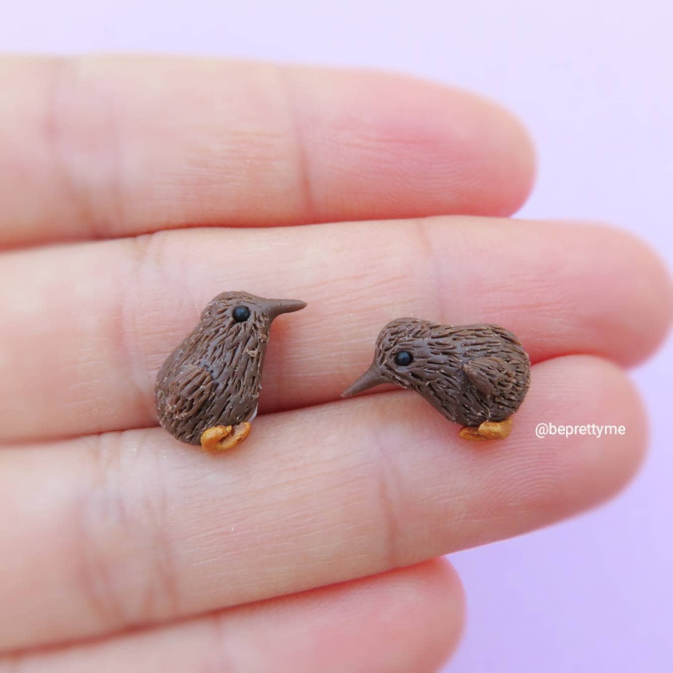 Cute Kiwi bird stud earrings