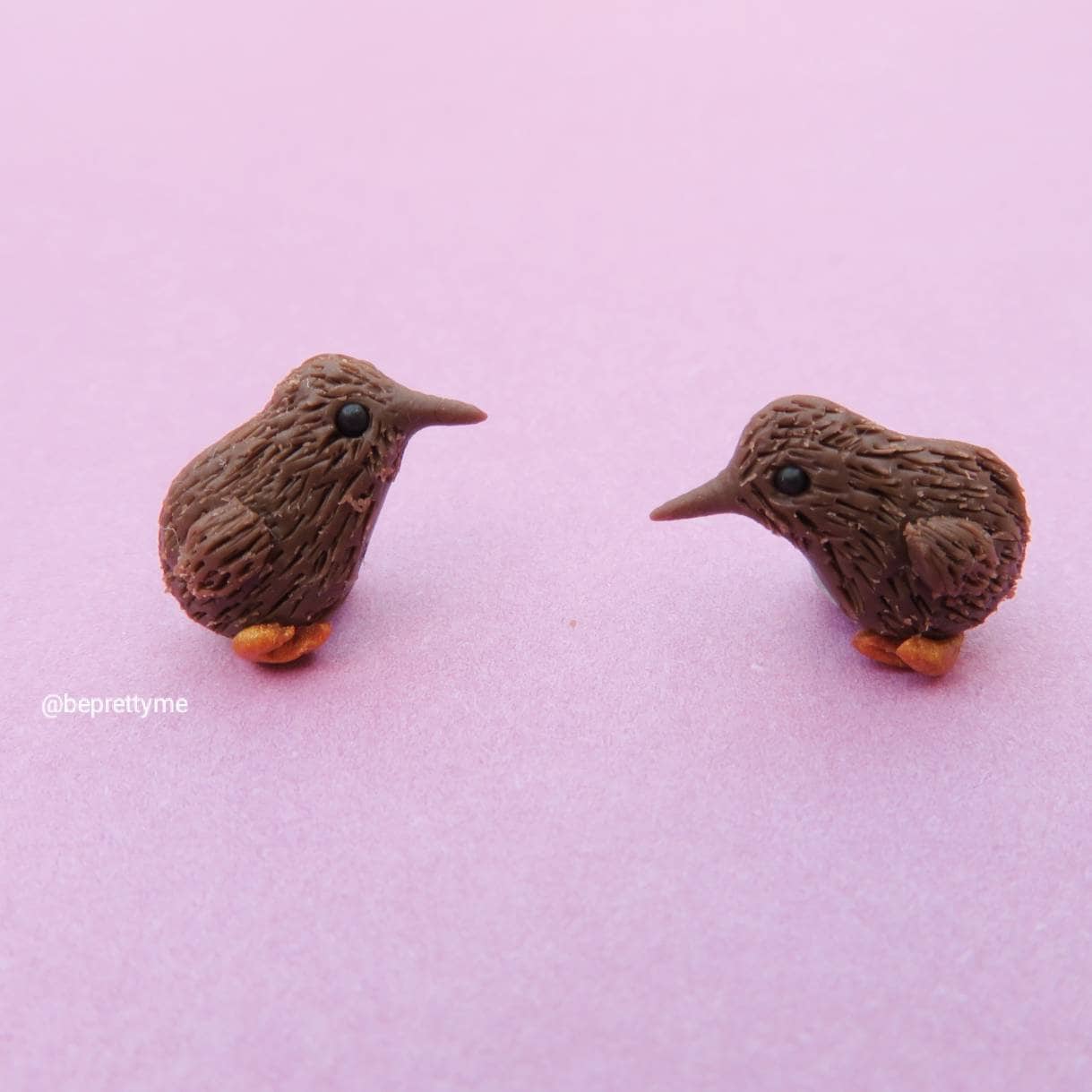Cute Kiwi bird stud earrings