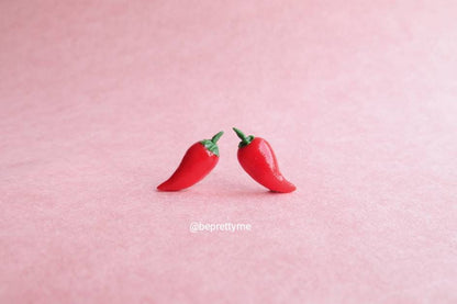 Red Hot Chilli Pepper Stud Earrings or Charm