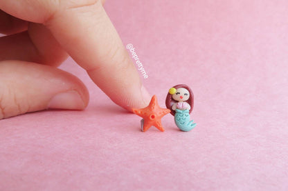 Cute Mermaid & Starfish Stud Earrings