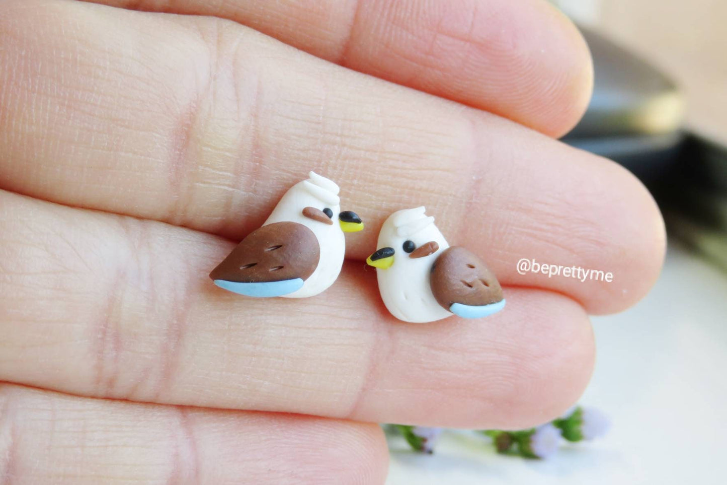 Little Kookaburra Bird Stud Earrings