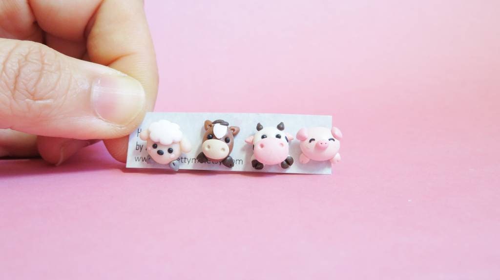 Farm Animal Stud/ 2 Pieces Earrings