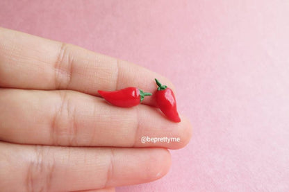 Red Hot Chilli Pepper Stud Earrings or Charm