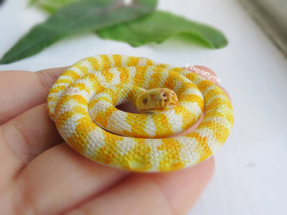 Albino Burmese Python Snake Pendant