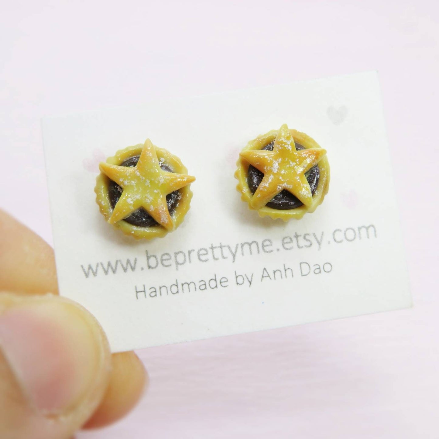 Mince Pie Christmas Stud Earrings