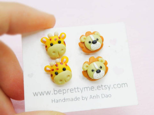 Safari Animal Stud Earrings