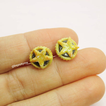 Mince Pie Christmas Stud Earrings