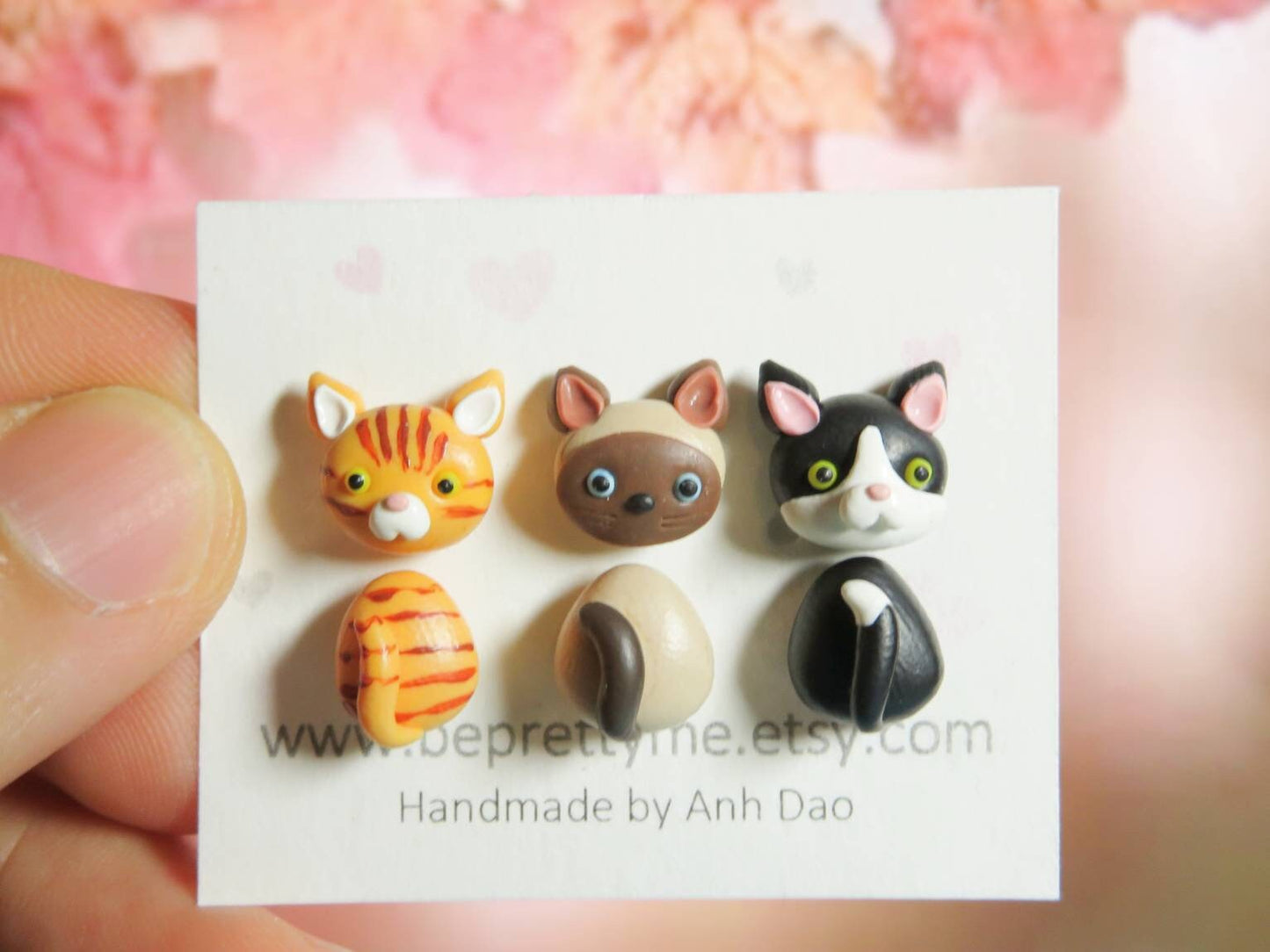 Cute Kitty Cat Stud Earrings