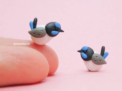 Fairywren Bird Stud Earrings