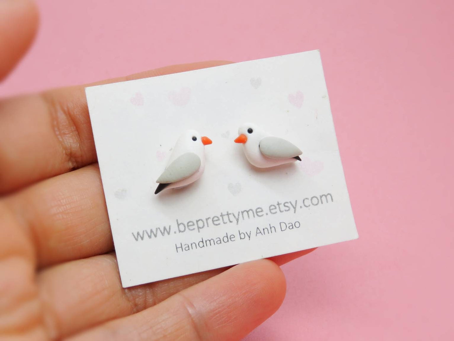 Seagull Bird Stud Earrings