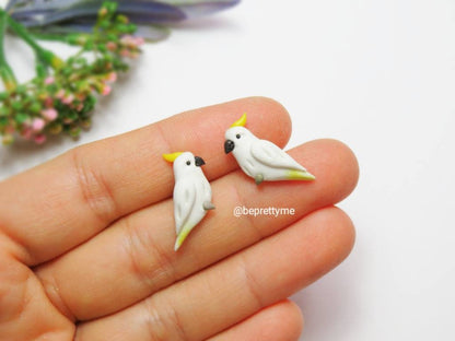 Cockatoo Bird Stud Earrings